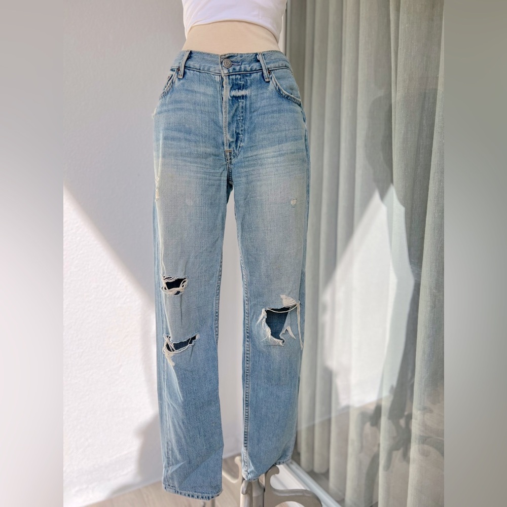 GRLFRND denim jeans straight leg size 25 color light blue